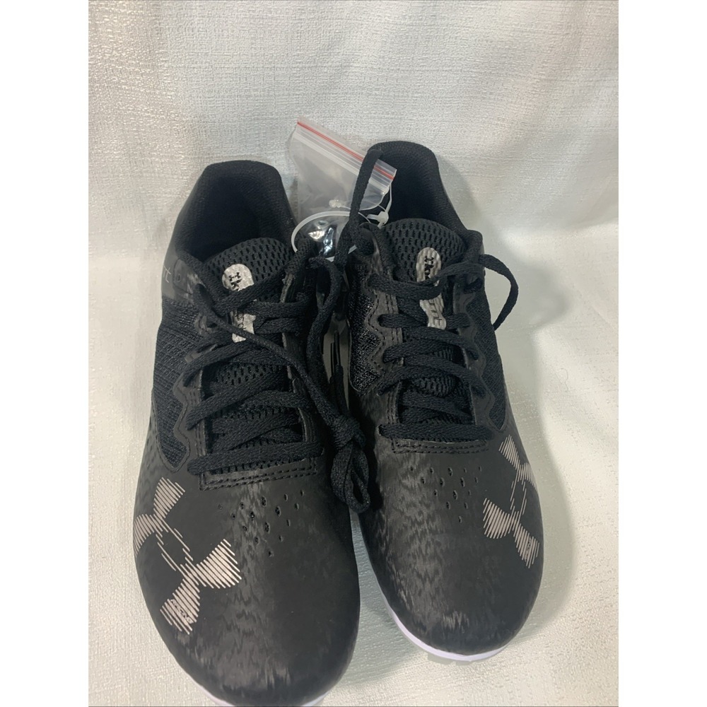 Under Armour U Kick Sprint 4 Shoes Men's Spikes With Bag Size 9 New Black Gray